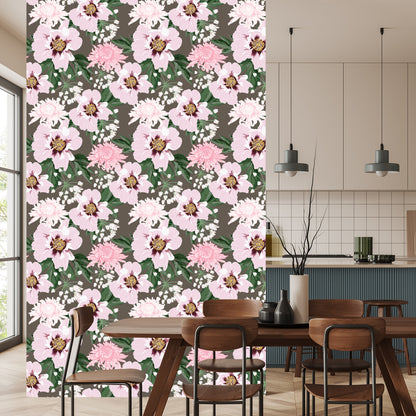Wallpaper Beautiful Chrysanthemums And Peonies