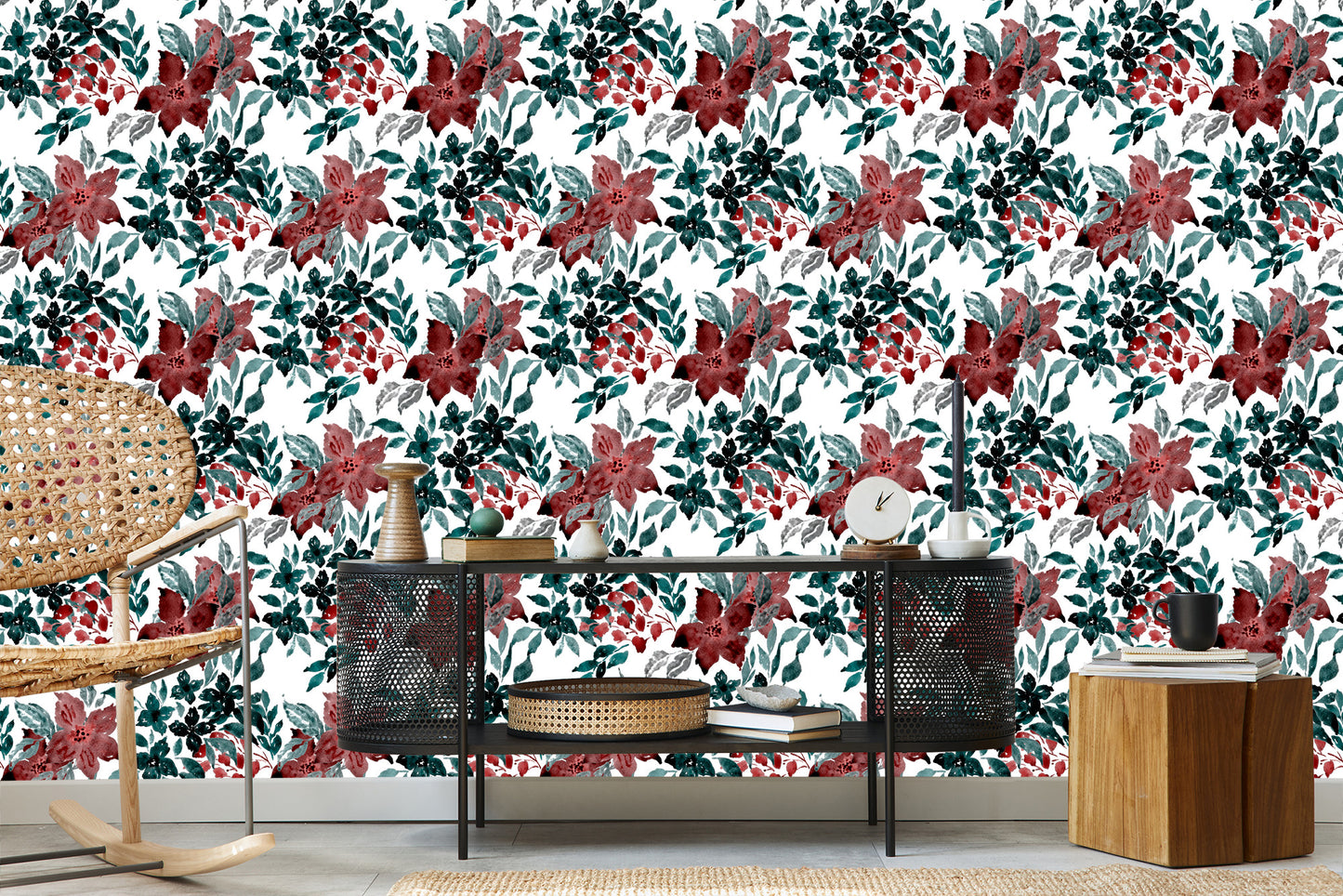 Wallpaper Beautiful Flowers Painted With Watercolors