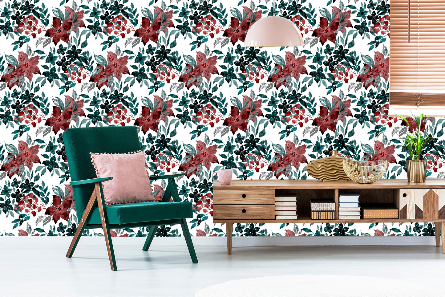 Wallpaper Beautiful Flowers Painted With Watercolors