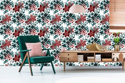 Wallpaper Beautiful Flowers Painted With Watercolors
