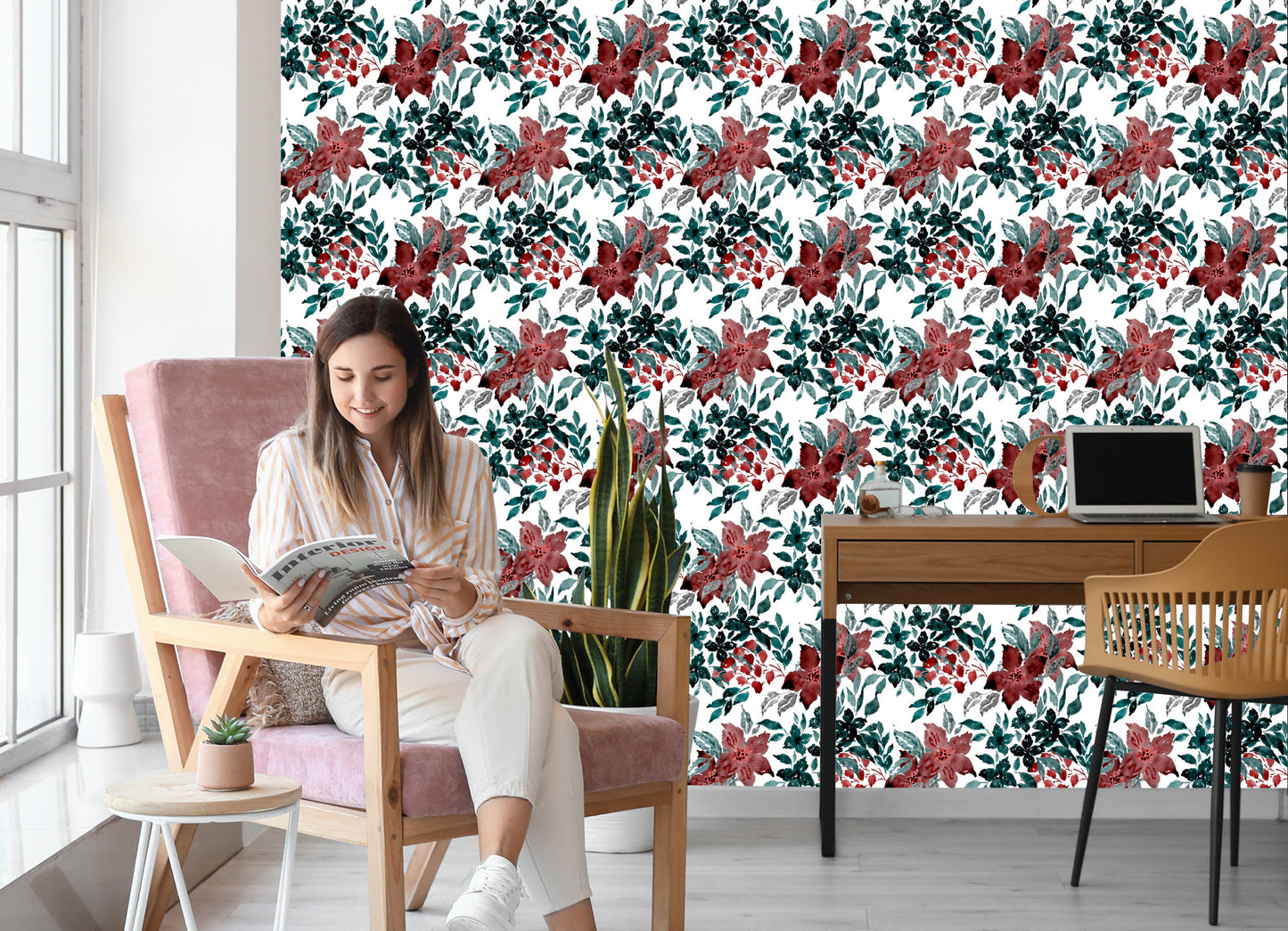 Wallpaper Beautiful Flowers Painted With Watercolors