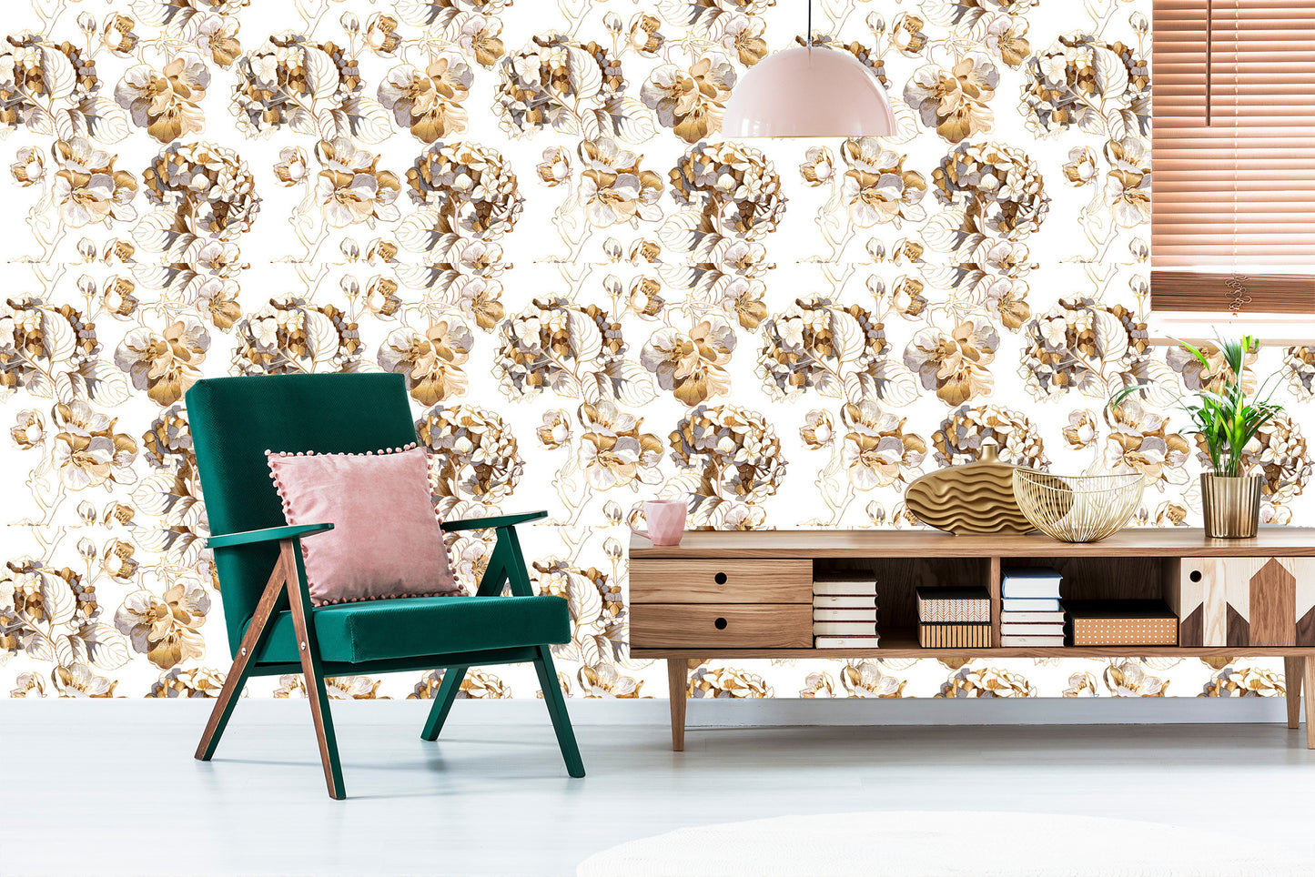 Wallpaper Cherry Blossoms Hydrangea