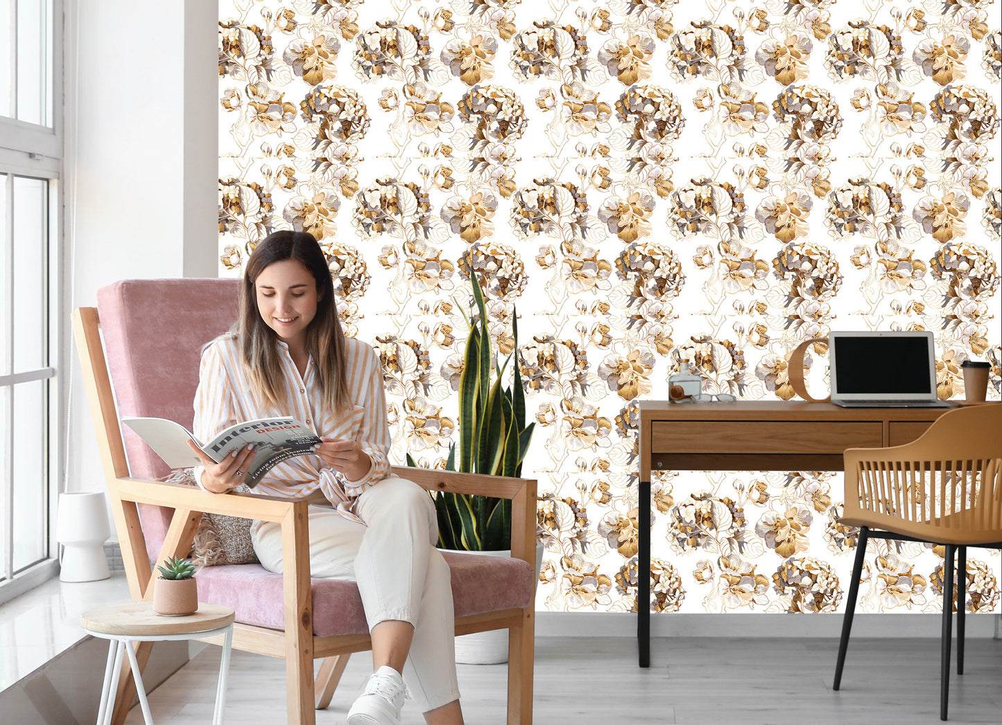 Wallpaper Cherry Blossoms Hydrangea