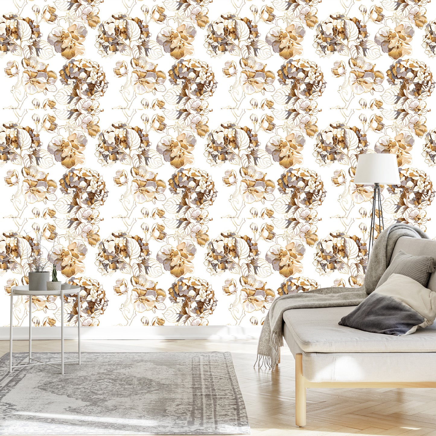 Wallpaper Cherry Blossoms Hydrangea