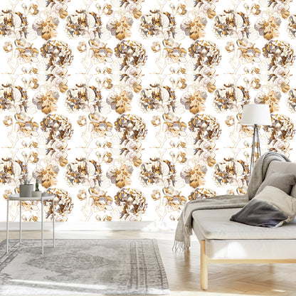 Wallpaper Cherry Blossoms Hydrangea