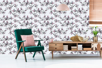 Wallpaper Watercolor Magnolia Flowers