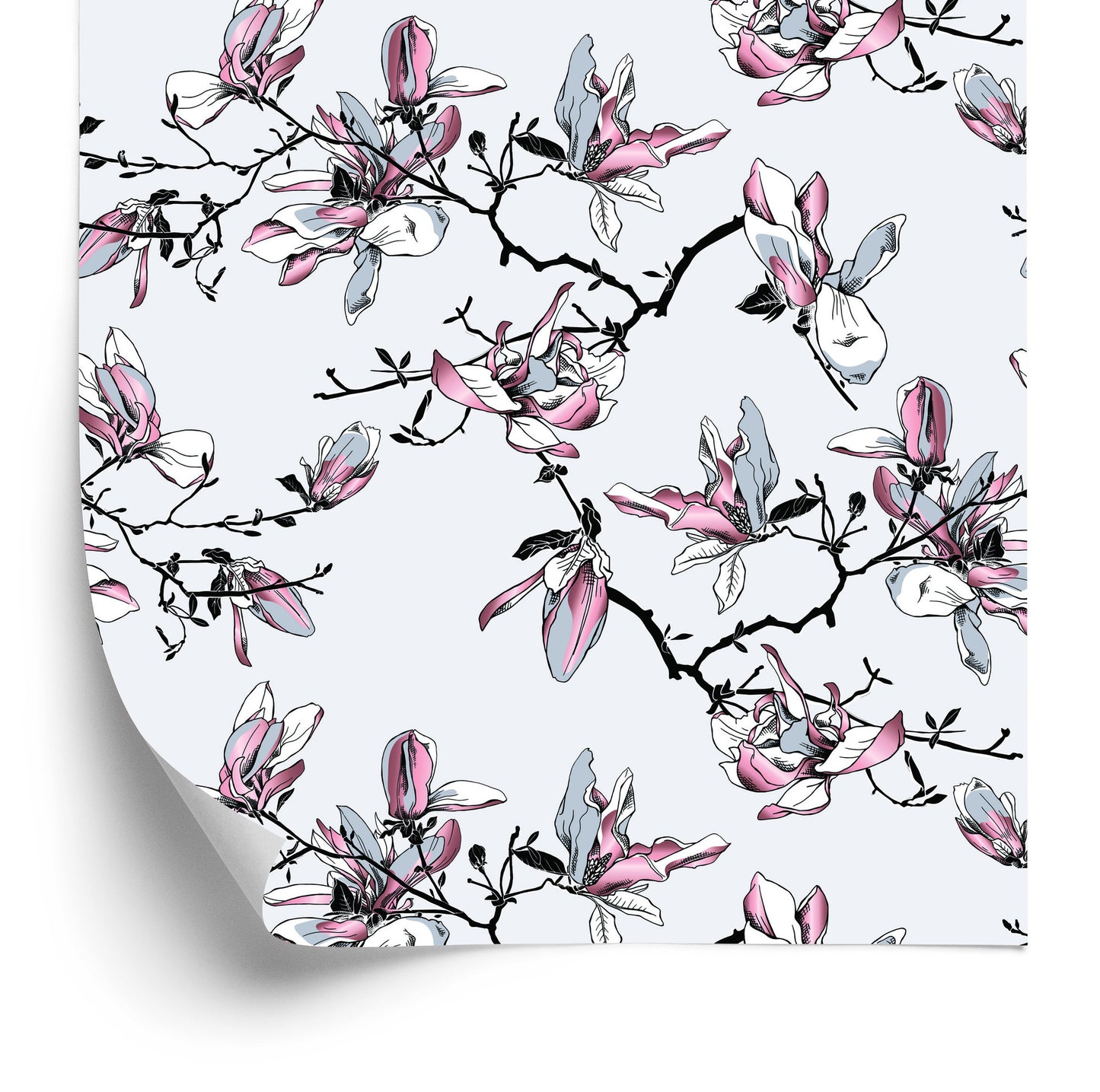 Wallpaper Watercolor Magnolia Flowers