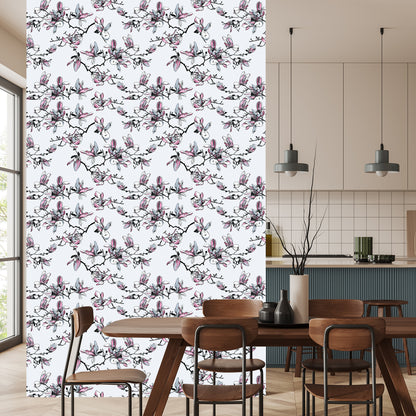 Wallpaper Watercolor Magnolia Flowers
