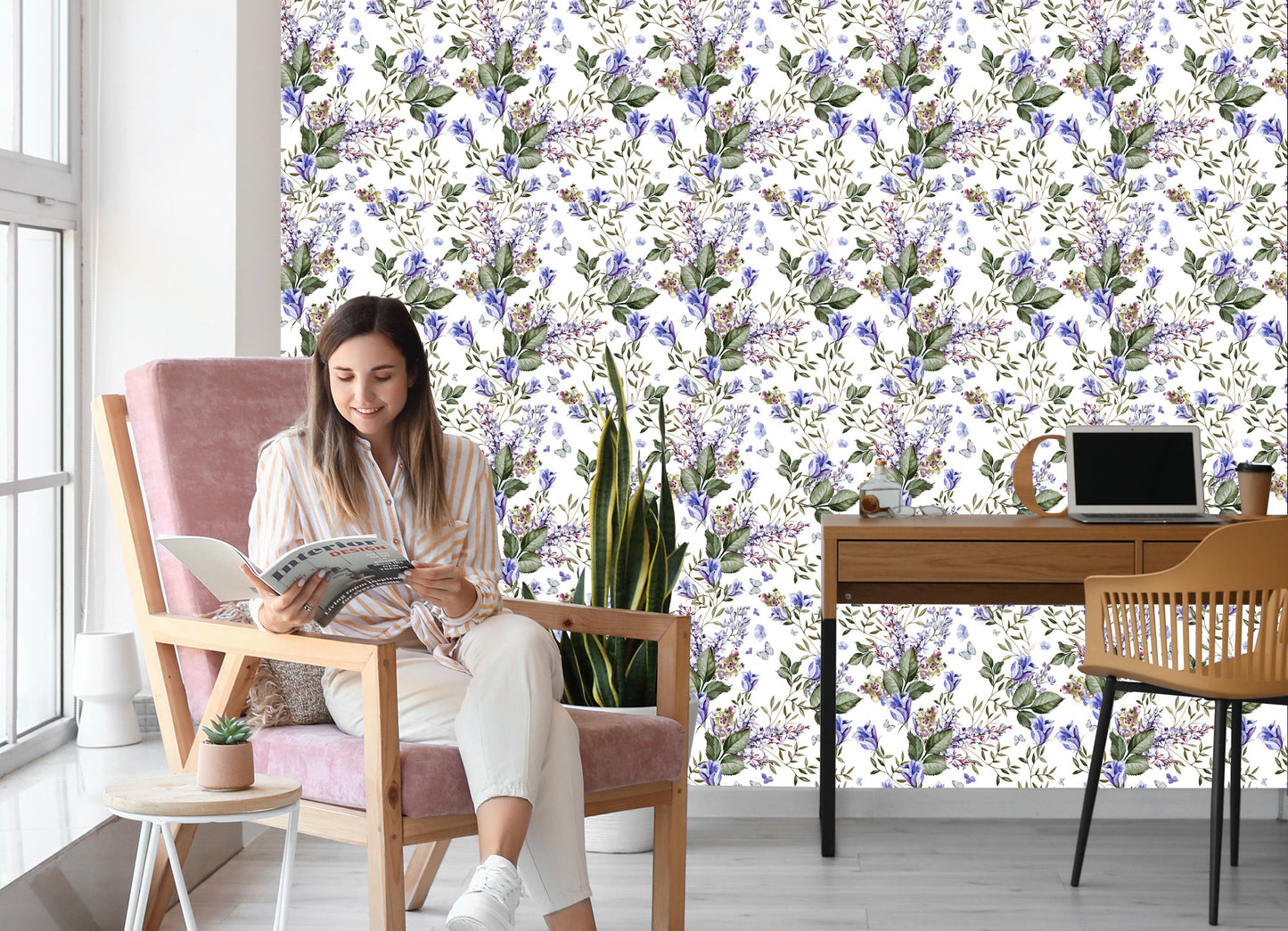Wallpaper Butterflies Among Lavender