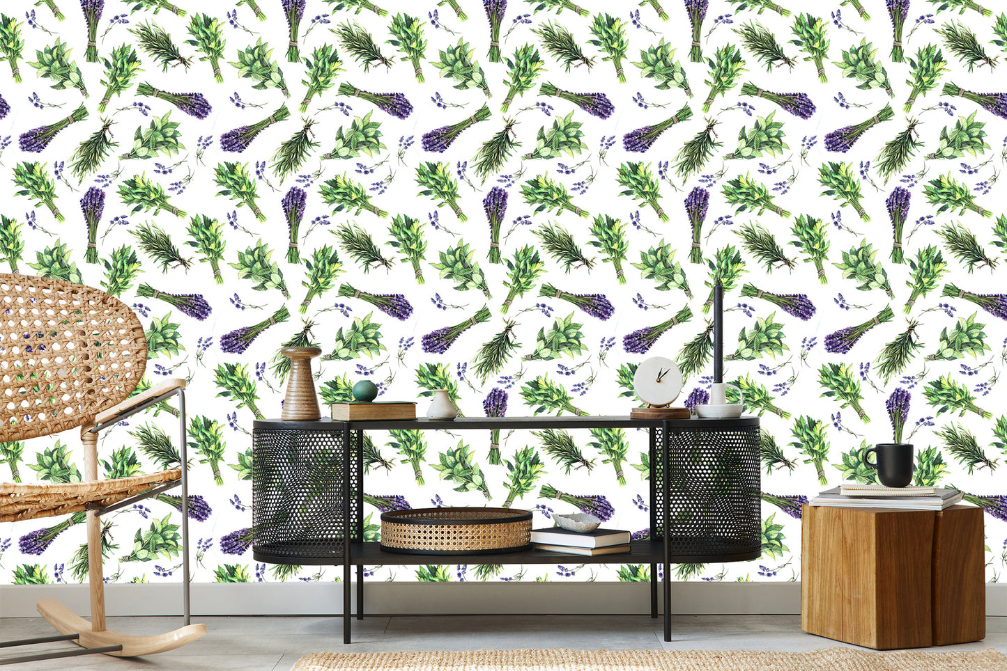 Wallpaper Lavender Herbs