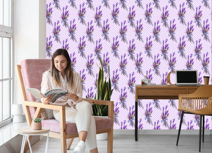 Wallpaper Lavender With Dots In The Background