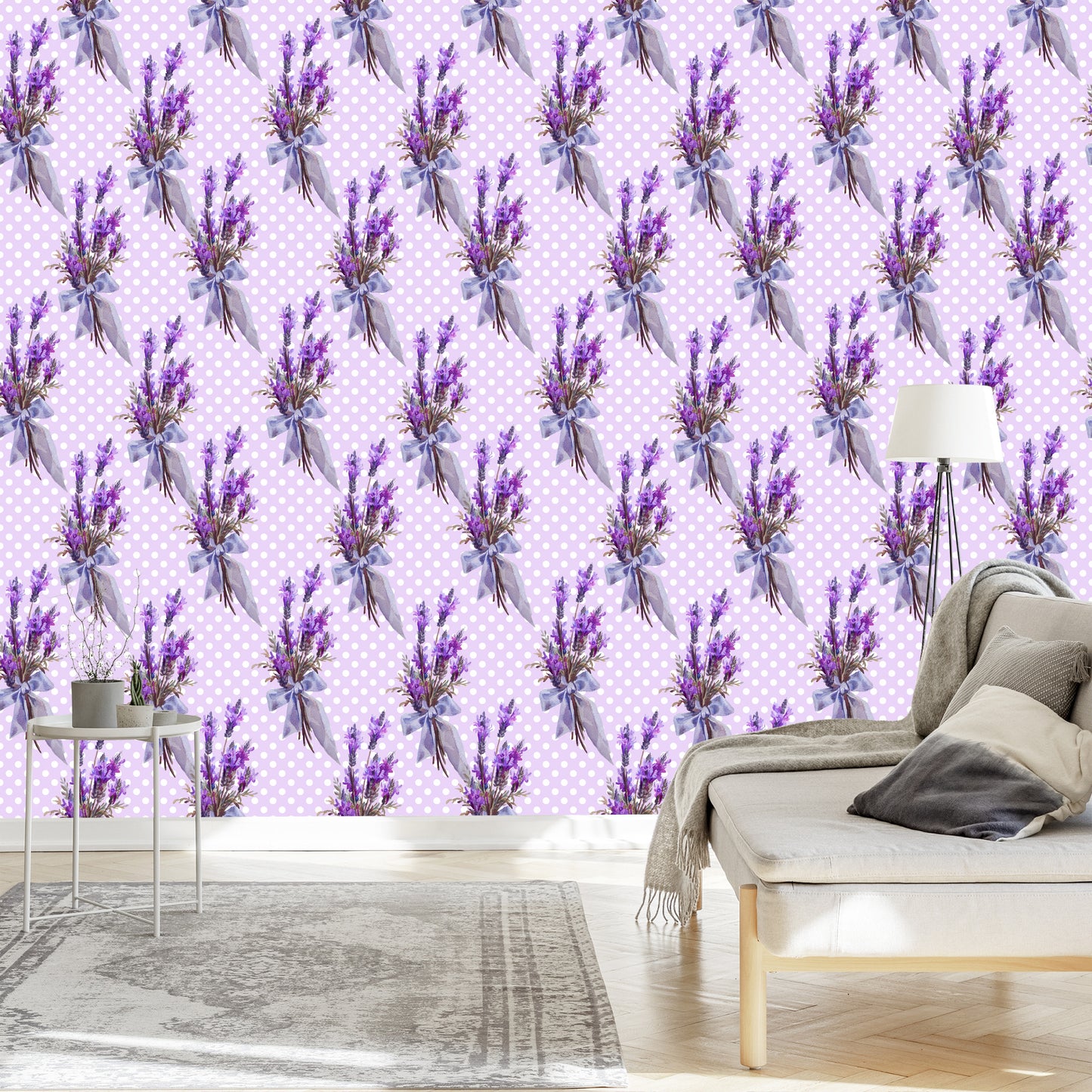 Wallpaper Lavender With Dots In The Background