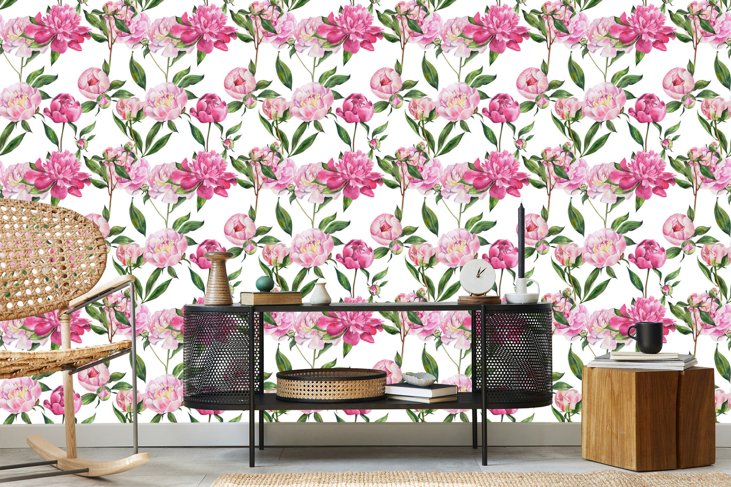 Wallpaper Natural Peonies