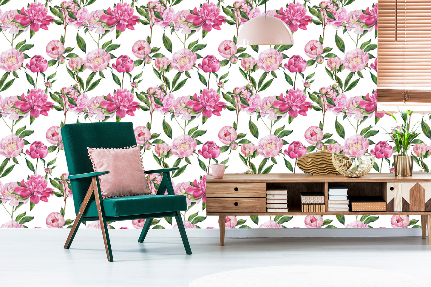 Wallpaper Natural Peonies