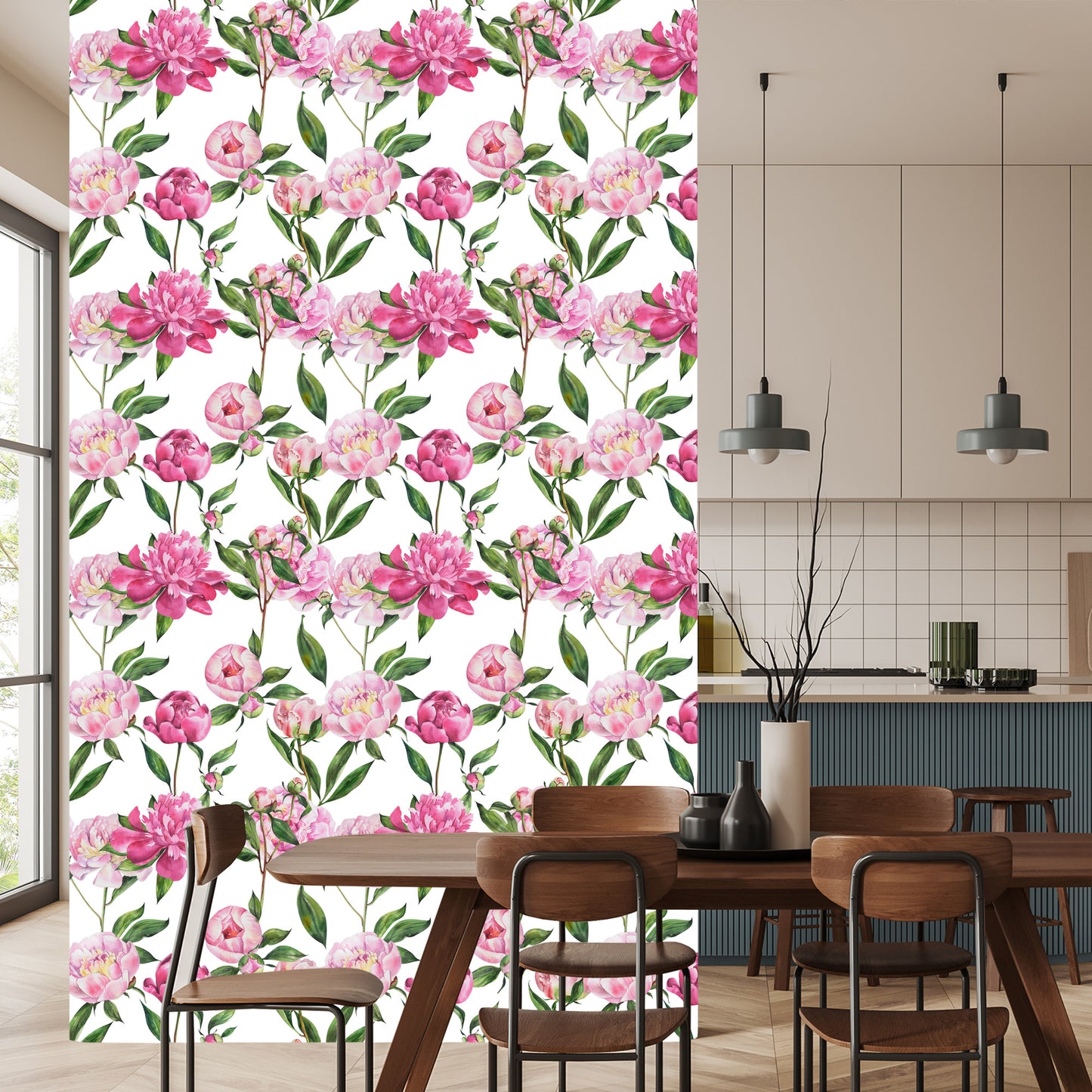 Wallpaper Natural Peonies