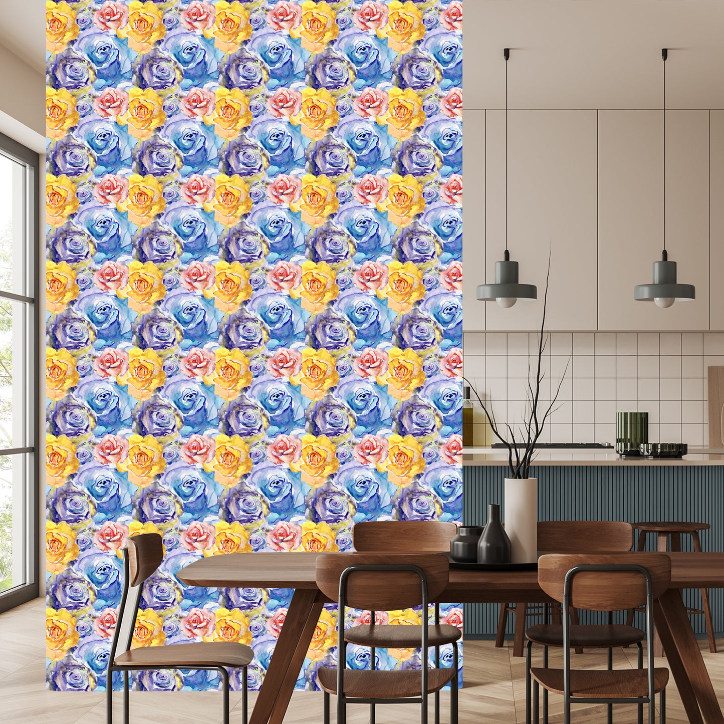 Wallpaper Colorful Rose Flowers