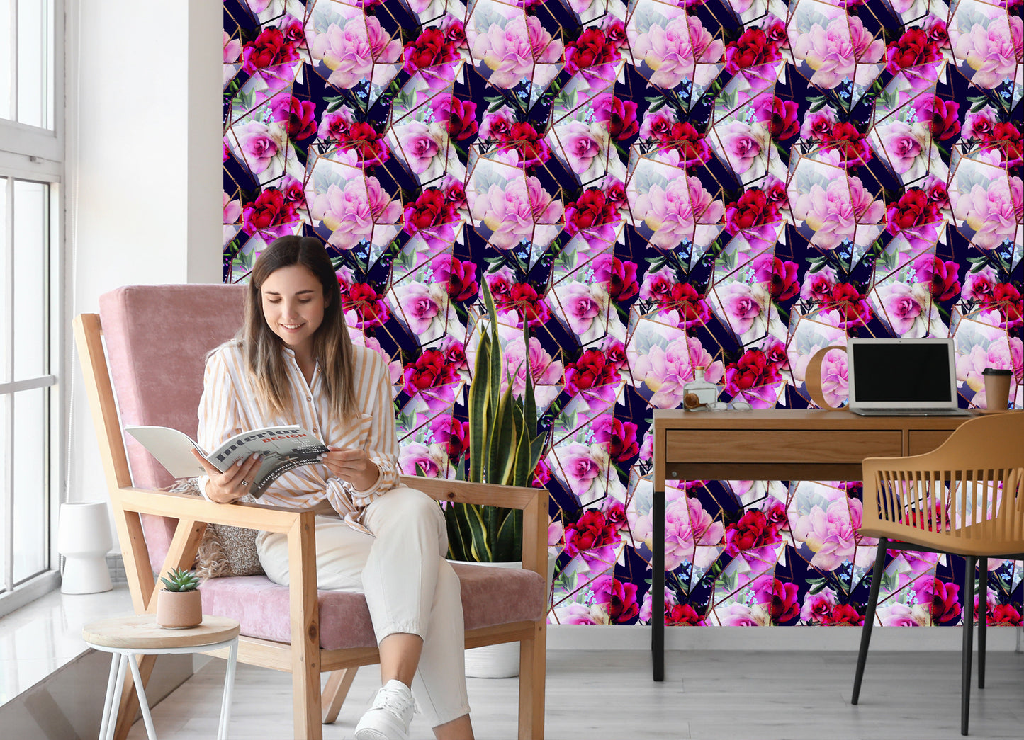 Wallpaper Roses In A Modern Edition
