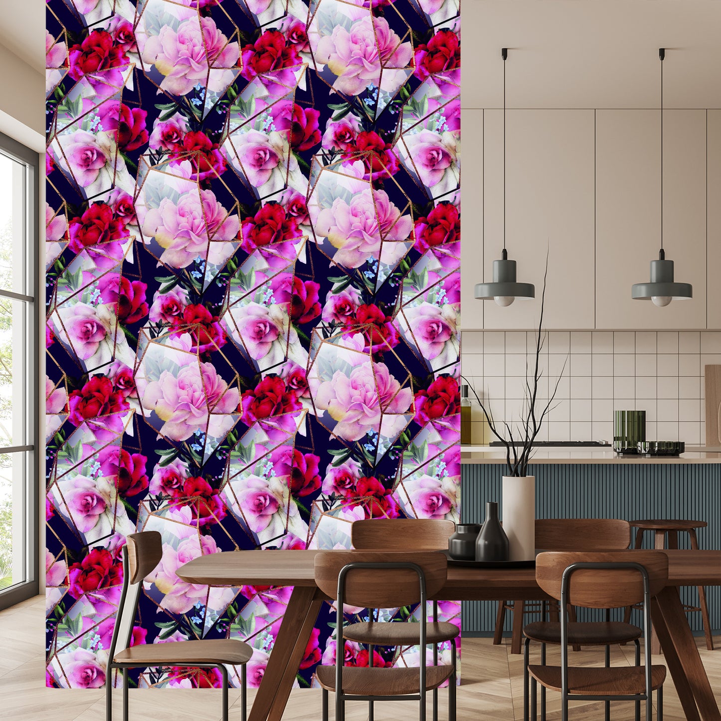 Wallpaper Roses In A Modern Edition