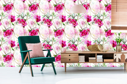 Wallpaper Roses In A Modern Composition