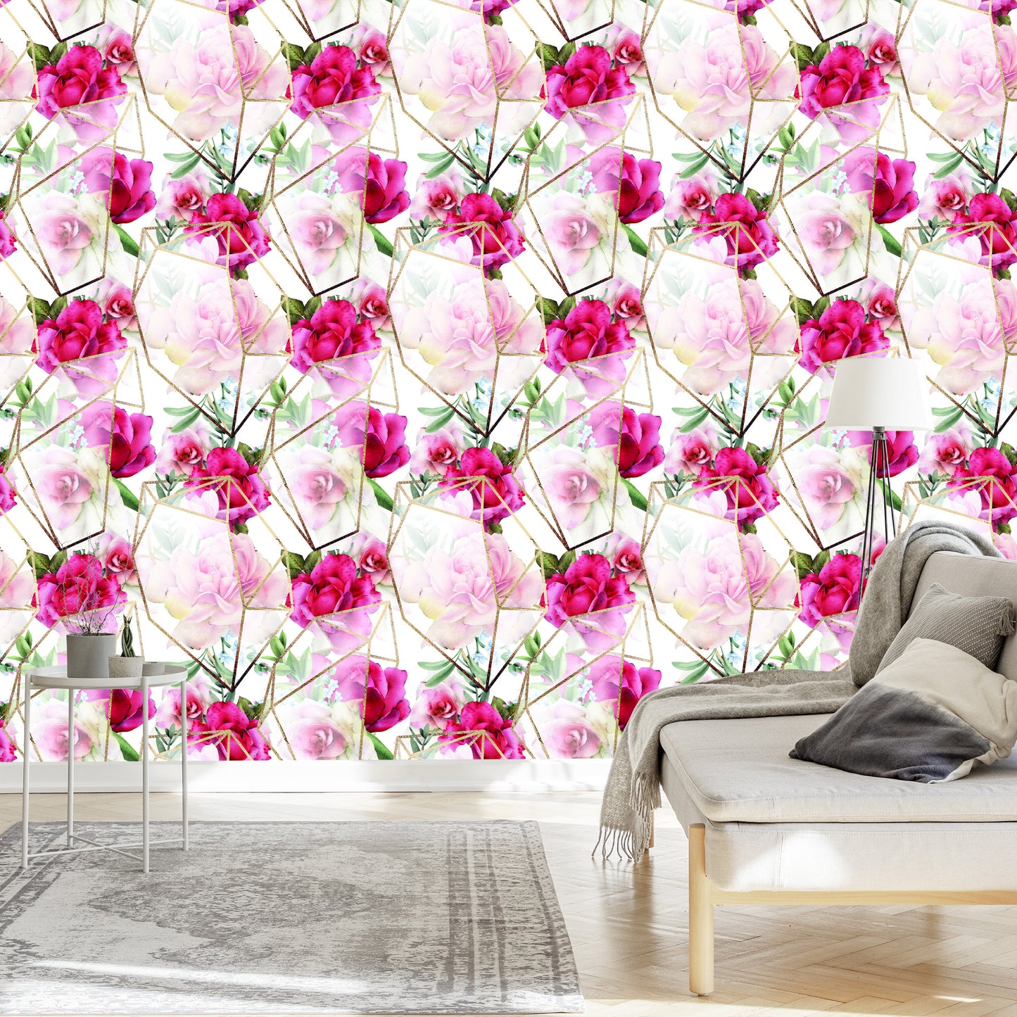 Wallpaper Roses In A Modern Composition