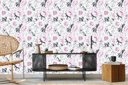 Wallpaper Roses As Drawn