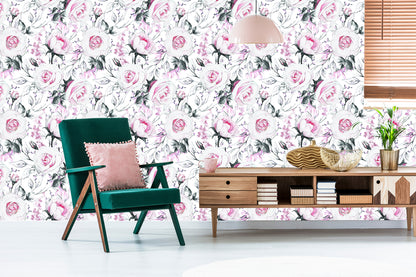 Wallpaper Roses As Drawn