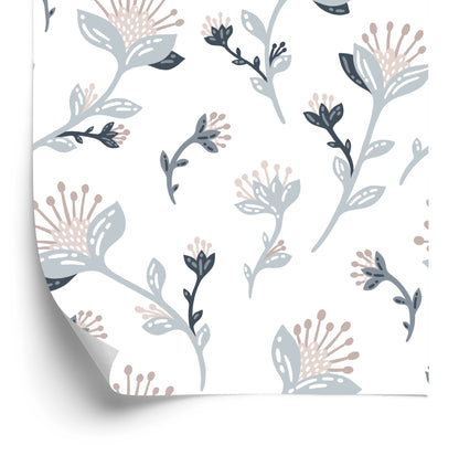 Wallpaper Gray Field Flowers