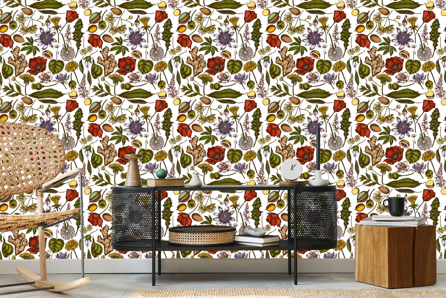 Wallpaper Field Plants With Herbs And Spices