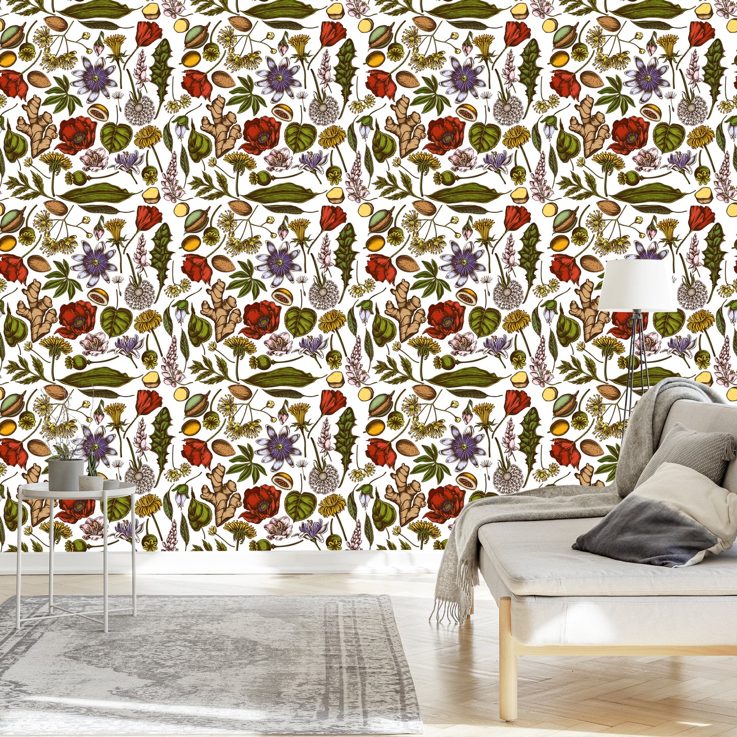 Wallpaper Field Plants With Herbs And Spices