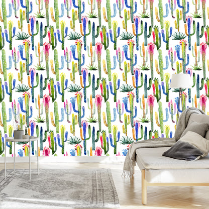 Wallpaper Colorful Cacti