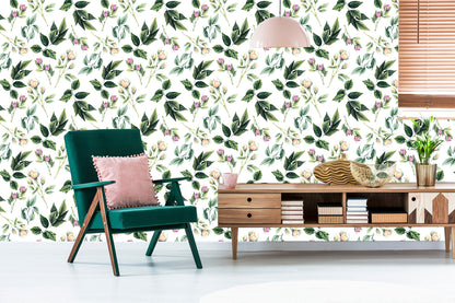 Wallpaper Twigs With Roses
