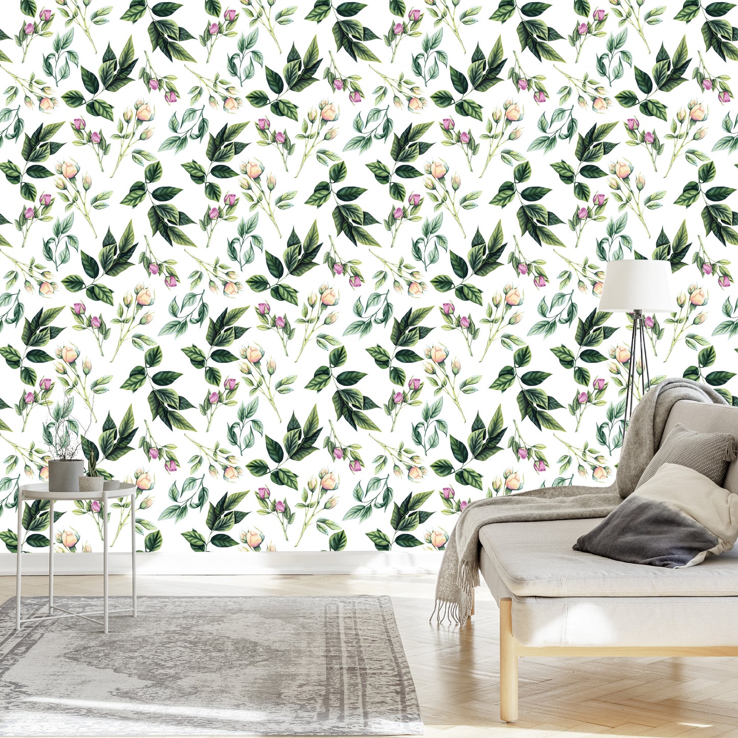 Wallpaper Twigs With Roses
