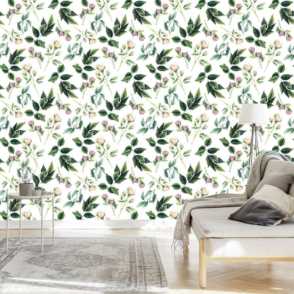 Wallpaper Twigs With Roses