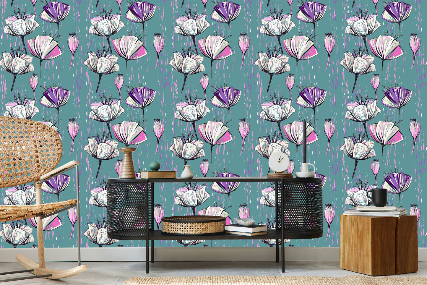 Wallpaper Painted Tulips