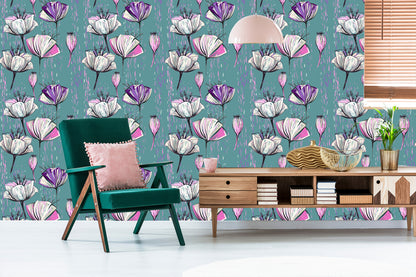 Wallpaper Painted Tulips