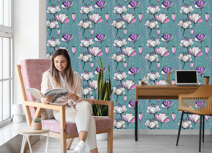 Wallpaper Painted Tulips