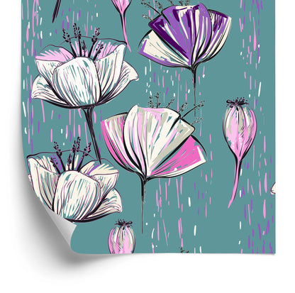 Wallpaper Painted Tulips