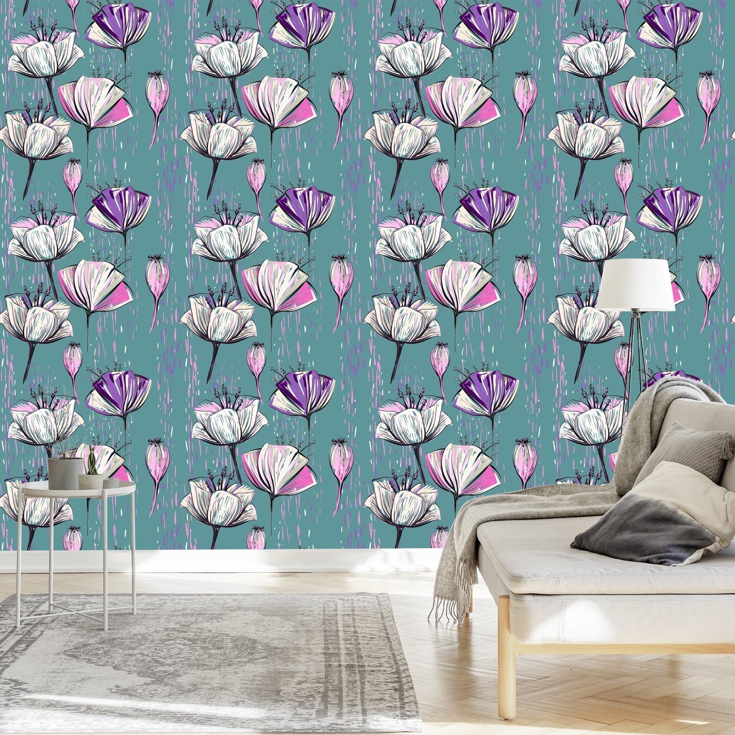 Wallpaper Painted Tulips