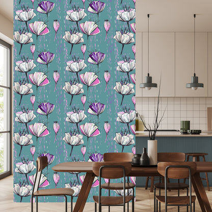 Wallpaper Painted Tulips