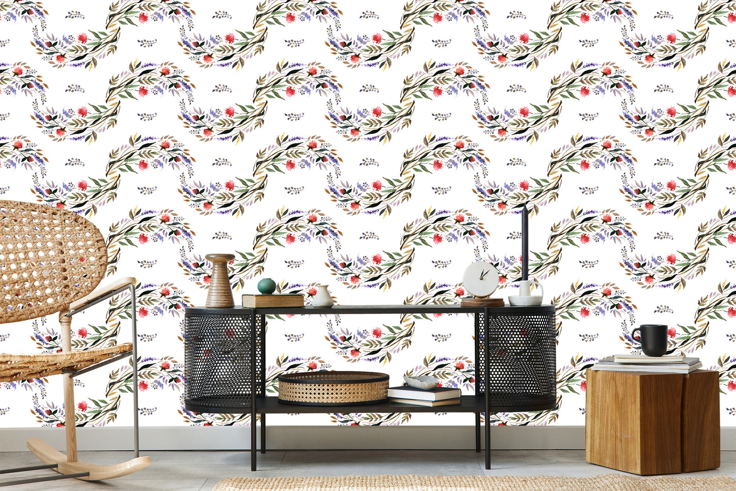 Wallpaper Watercolor Floral Pattern