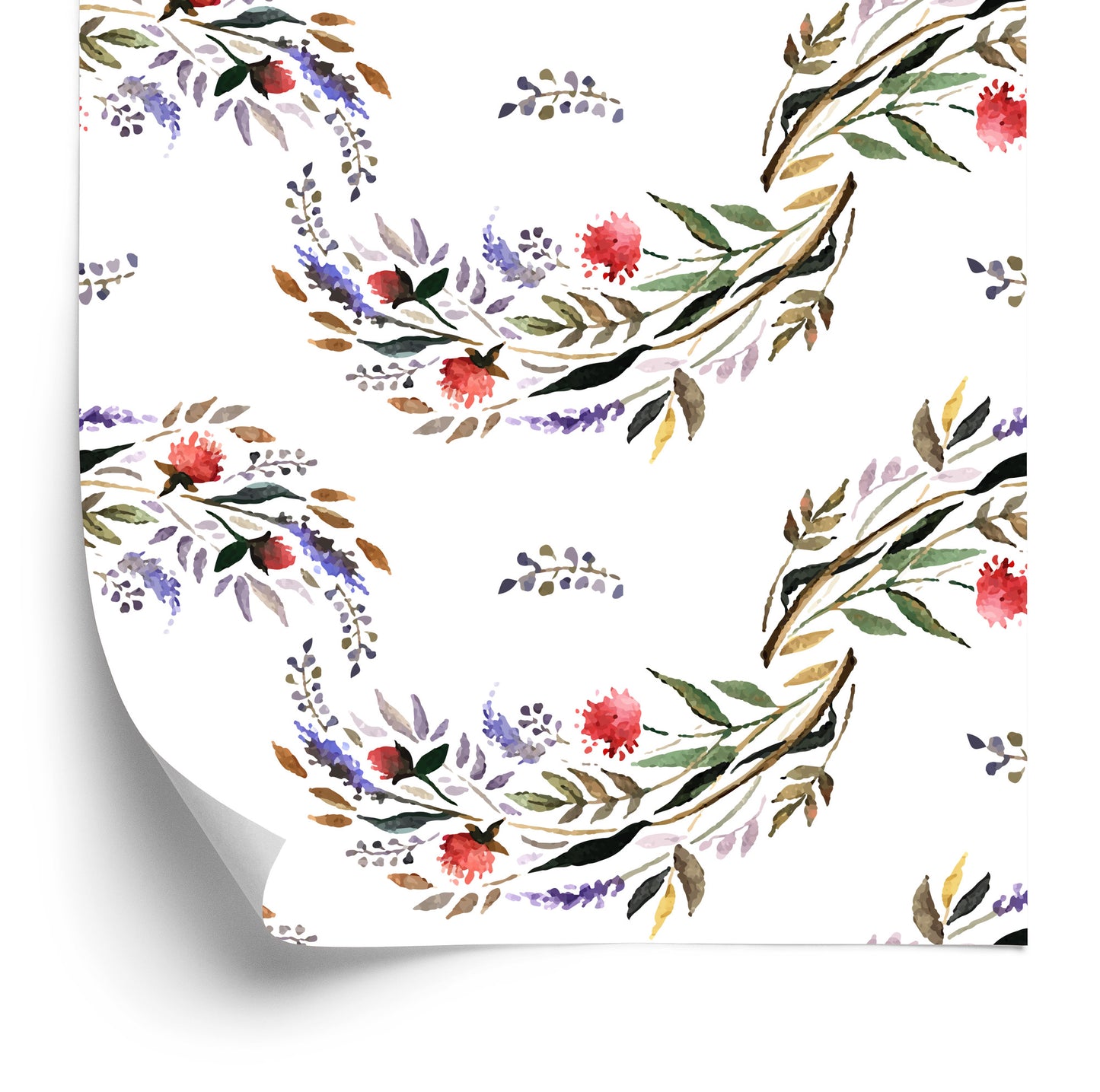 Wallpaper Watercolor Floral Pattern