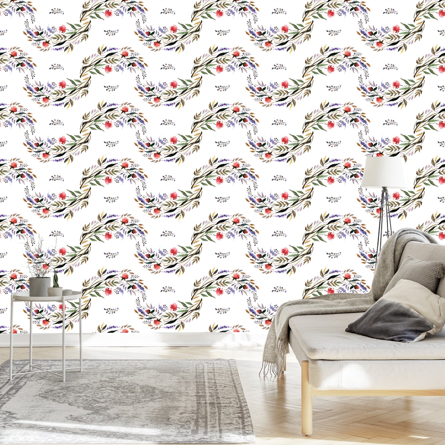 Wallpaper Watercolor Floral Pattern