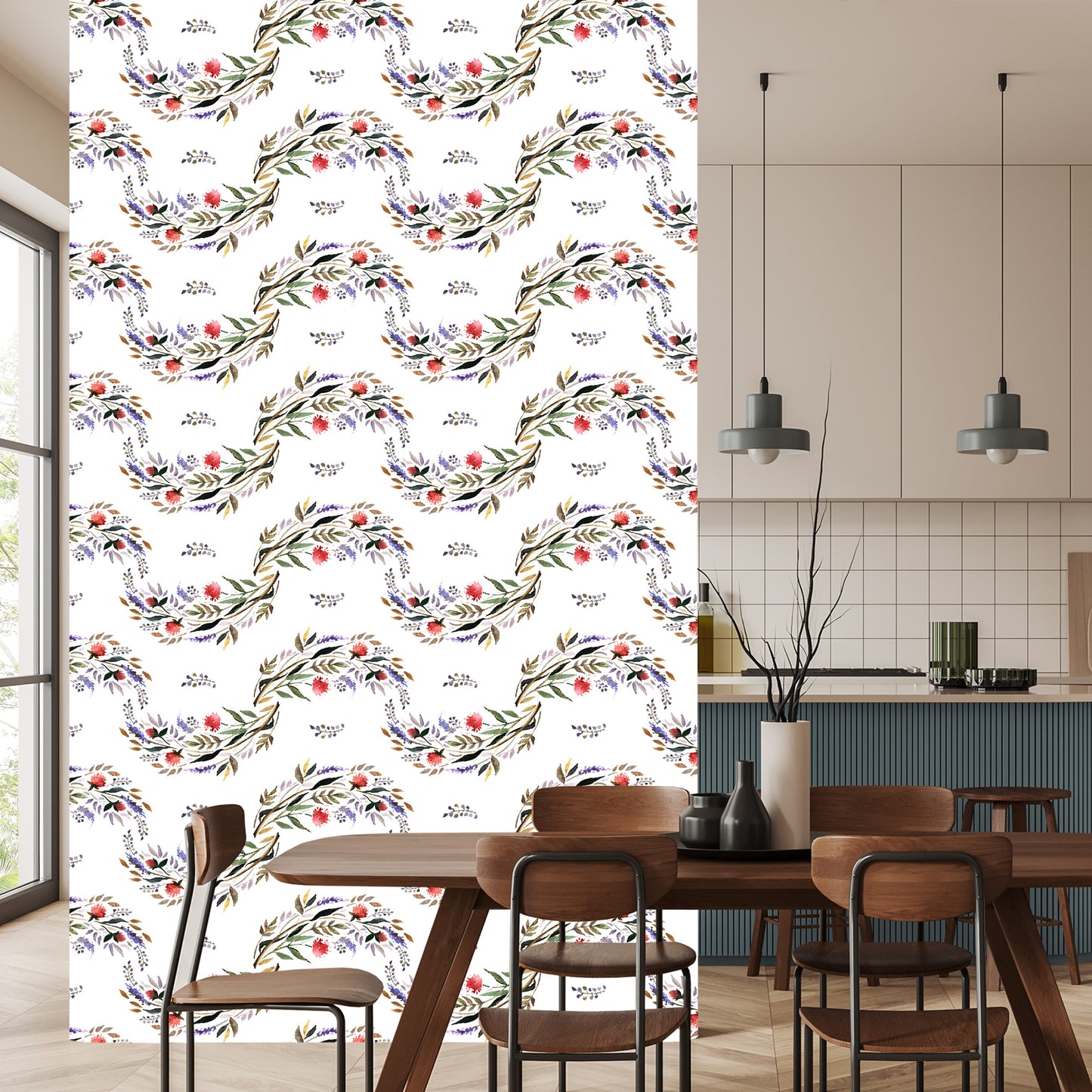 Wallpaper Watercolor Floral Pattern