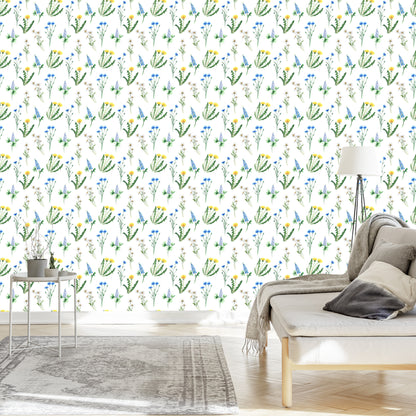 Wallpaper Daisy With Wild Flowers