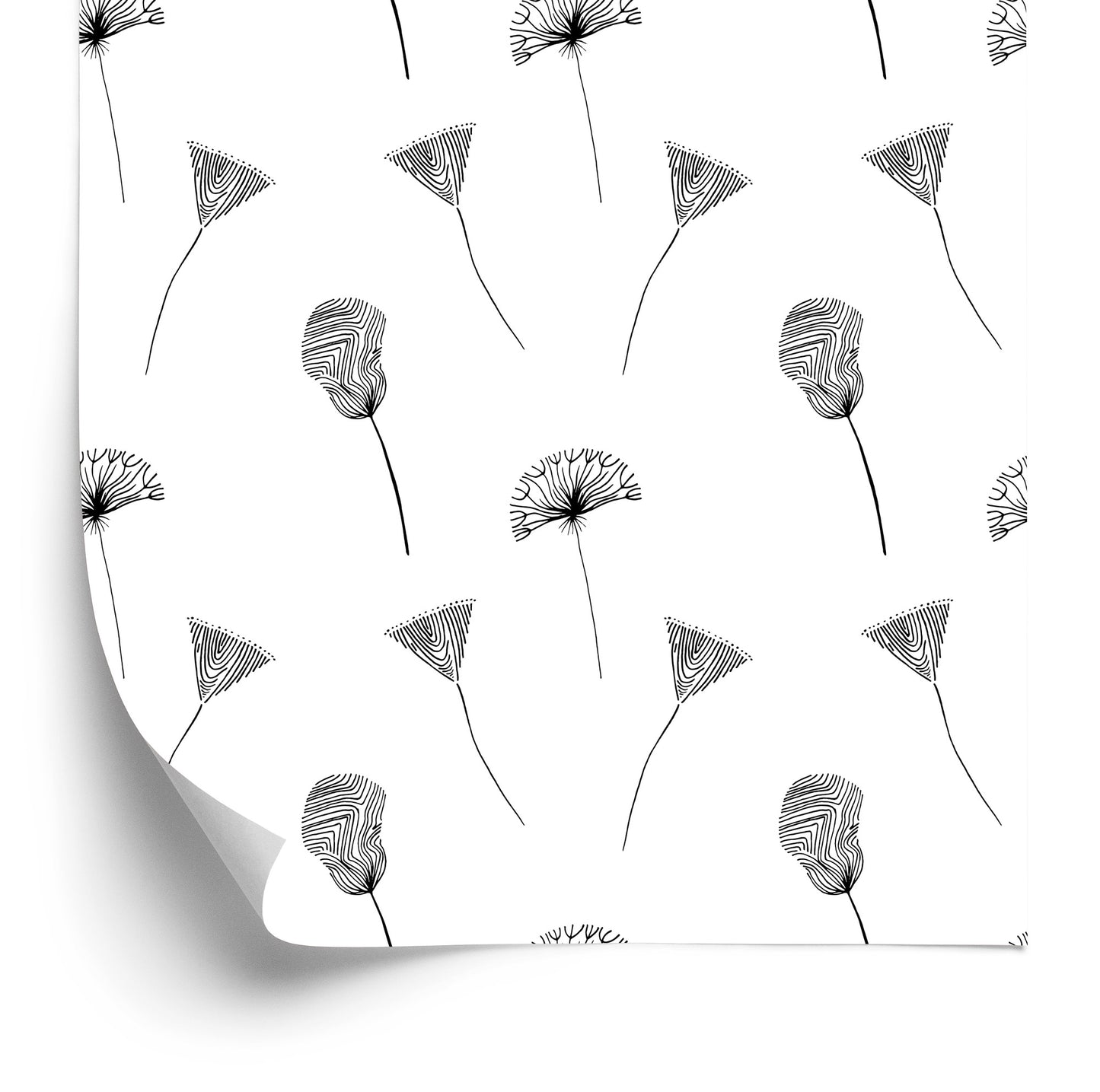 Wallpaper Abstract Flowers And Dandelions