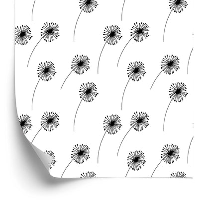 Wallpaper Minimalist Drawn Dandelions