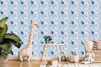 Wallpaper For Children - Unicorns Among The Trees