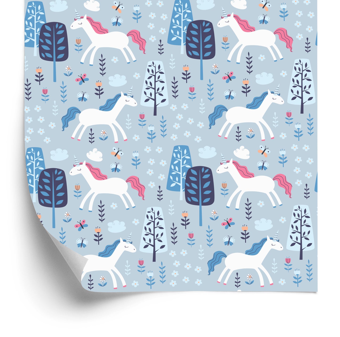 Wallpaper For Children - Unicorns Among The Trees