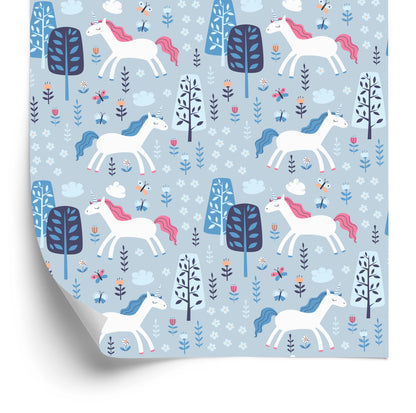 Wallpaper For Children - Unicorns Among The Trees