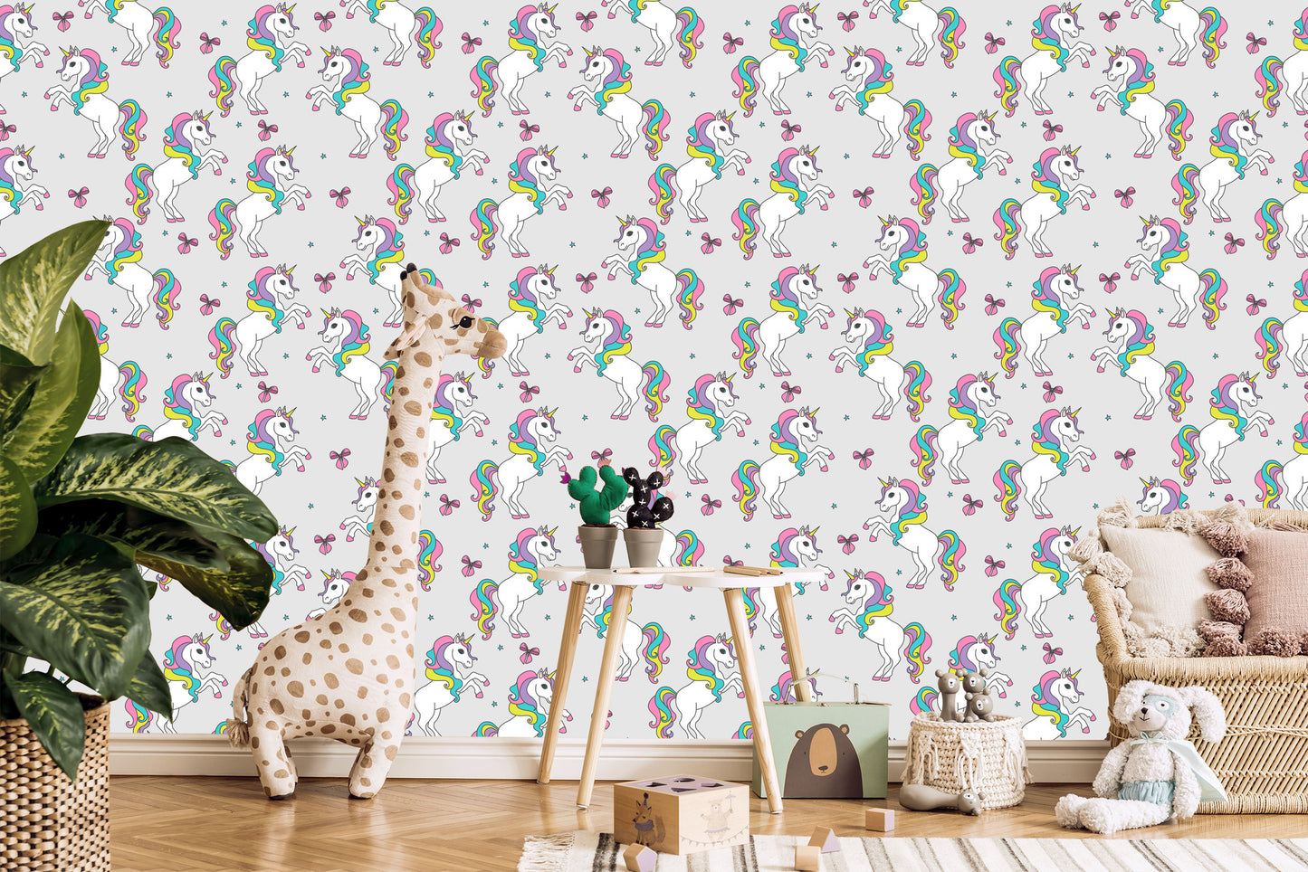 Wallpaper For Kids - Rainbow Unicorns
